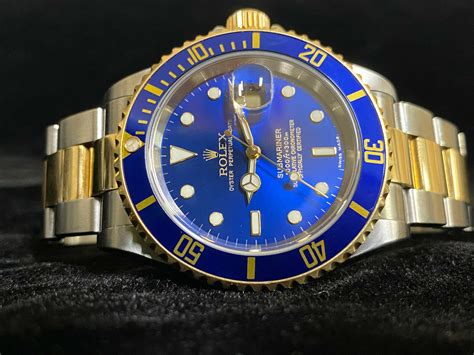 gold blue rolex watch